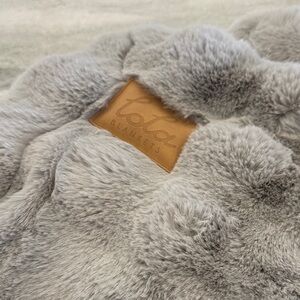 Lola Blanket (weighted) Soft Sterling Faux Fur Throw - Large